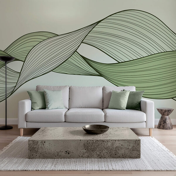 Πράσινες και μαύρες κυματιστές γραμμές