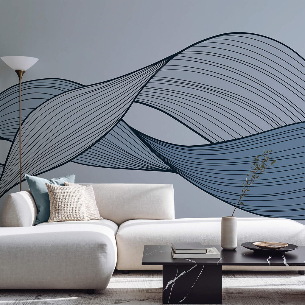 Μπλε και μαύρες κυματιστές γραμμές