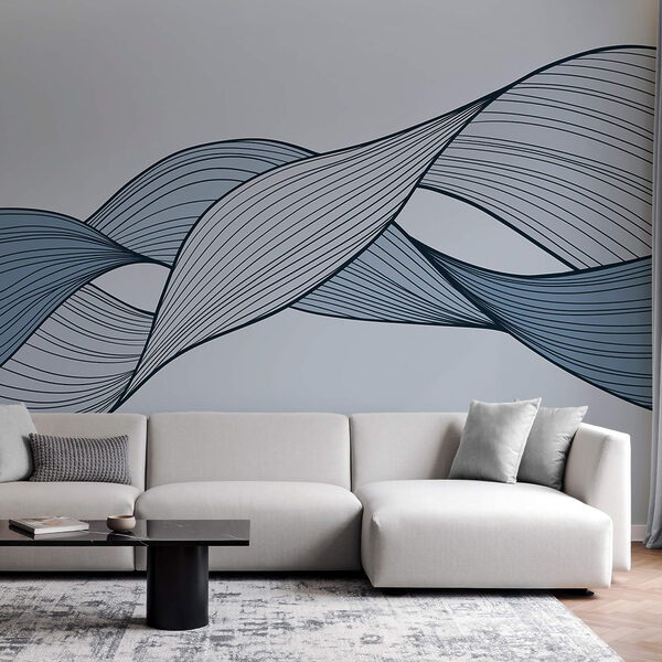 Μπλε και μαύρες κυματιστές γραμμές