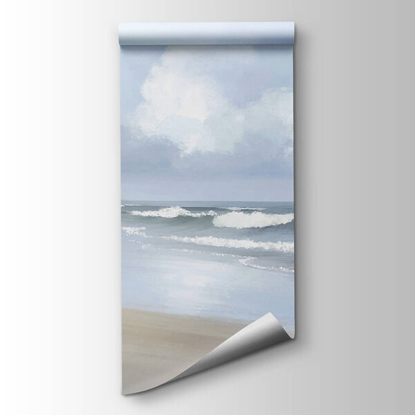 Beach with waves crashing on the shore