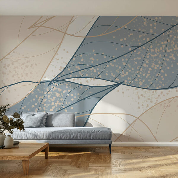 Ταπετσαρίες Ταπετσαρίες Απαλές αποχρώσεις από μοτίβα φύλλων που συνυφαίνονται (Κωδικός προϊόντος: t00392)