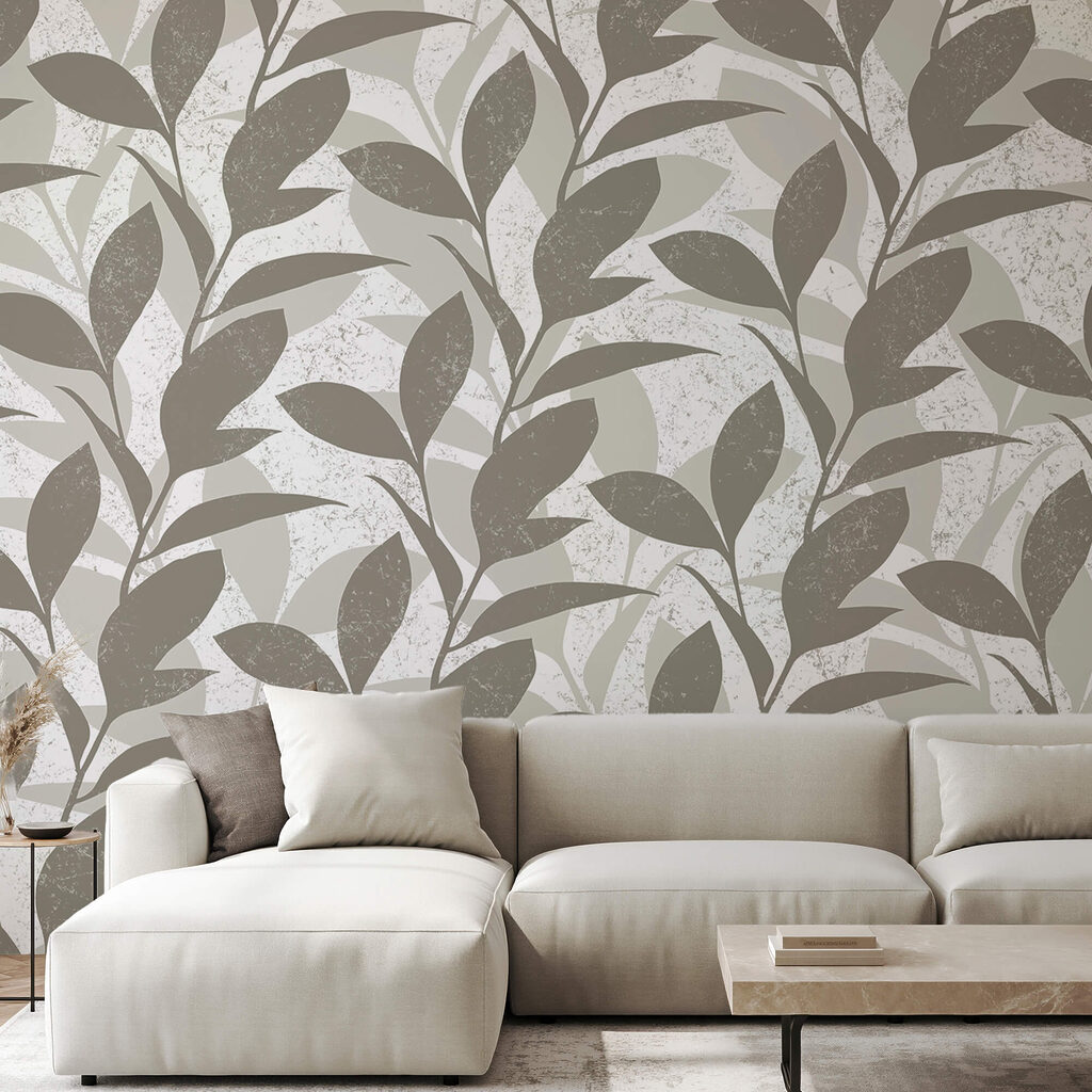 Μοτίβο φύλλων σε λευκό φόντο