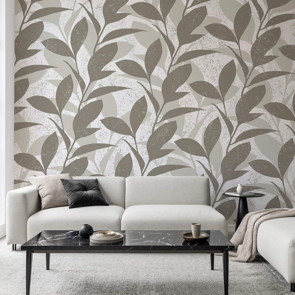 Μοτίβο φύλλων σε λευκό φόντο