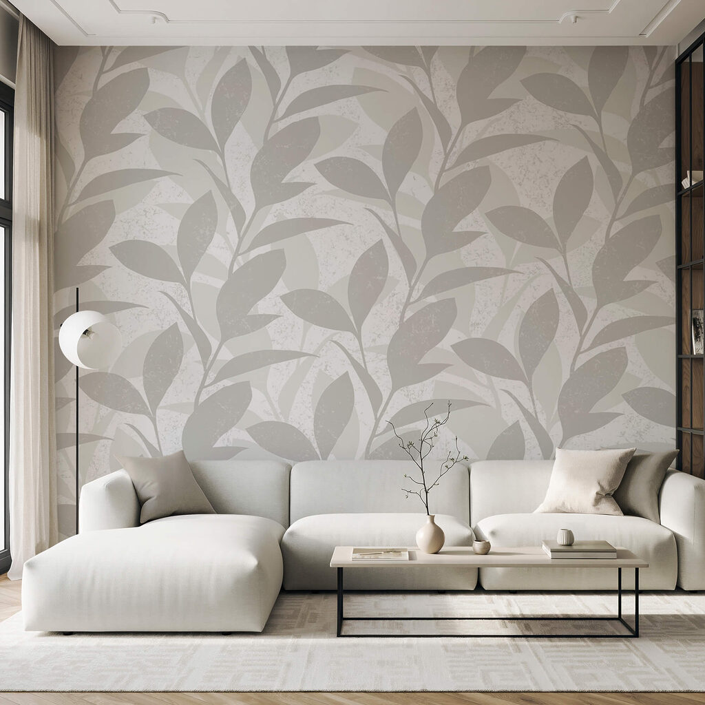 Μοτίβο φύλλων σε λευκό φόντο