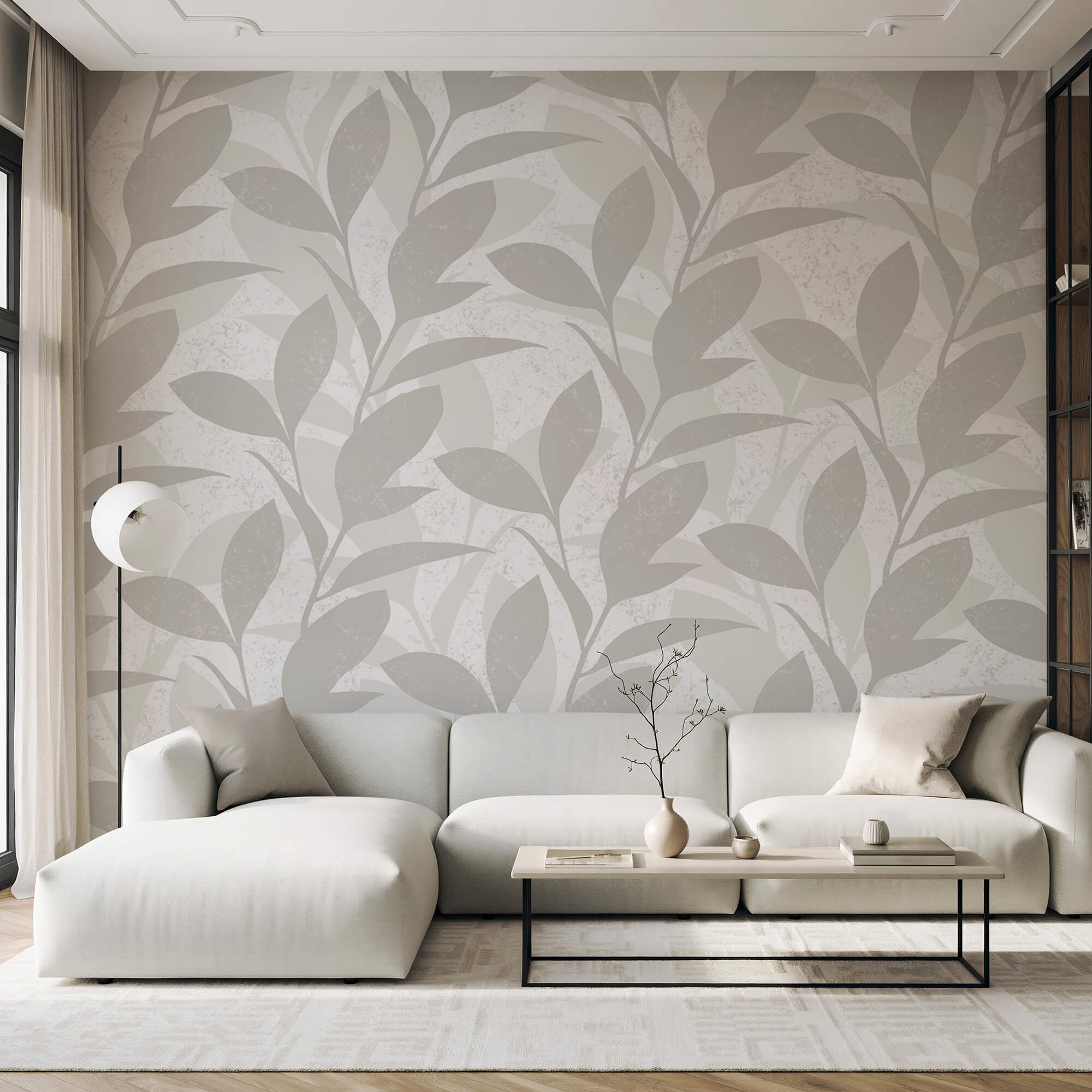 Μοτίβο φύλλων σε λευκό φόντο