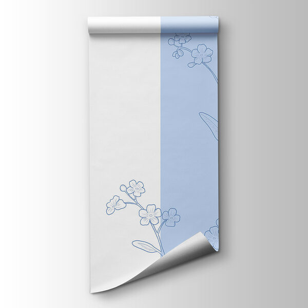 Blue and white flower drawing