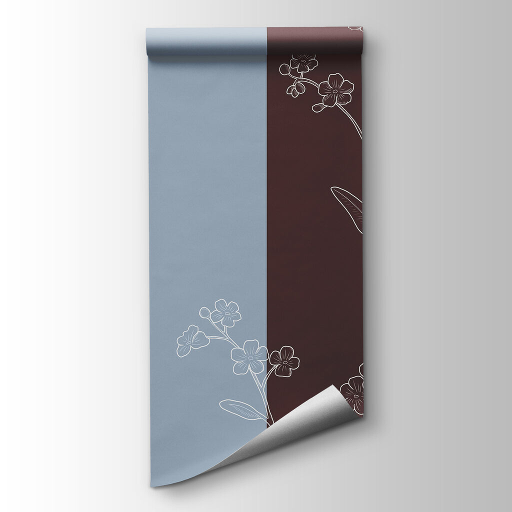 Elegant flowers on a two-tone background