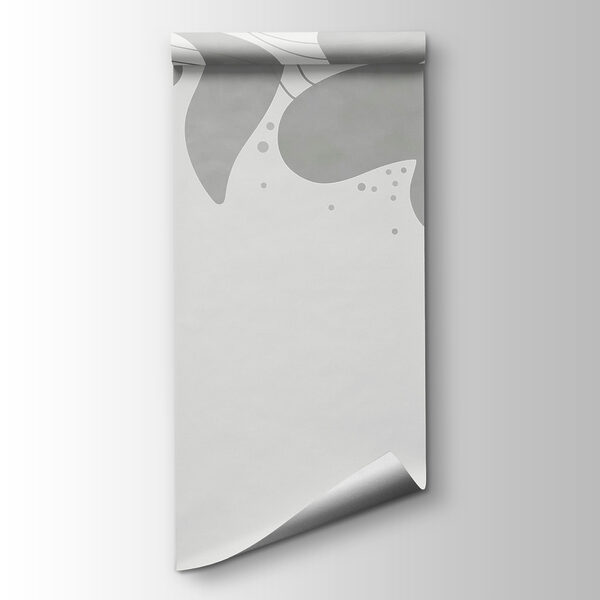 Grey and white background with leaves