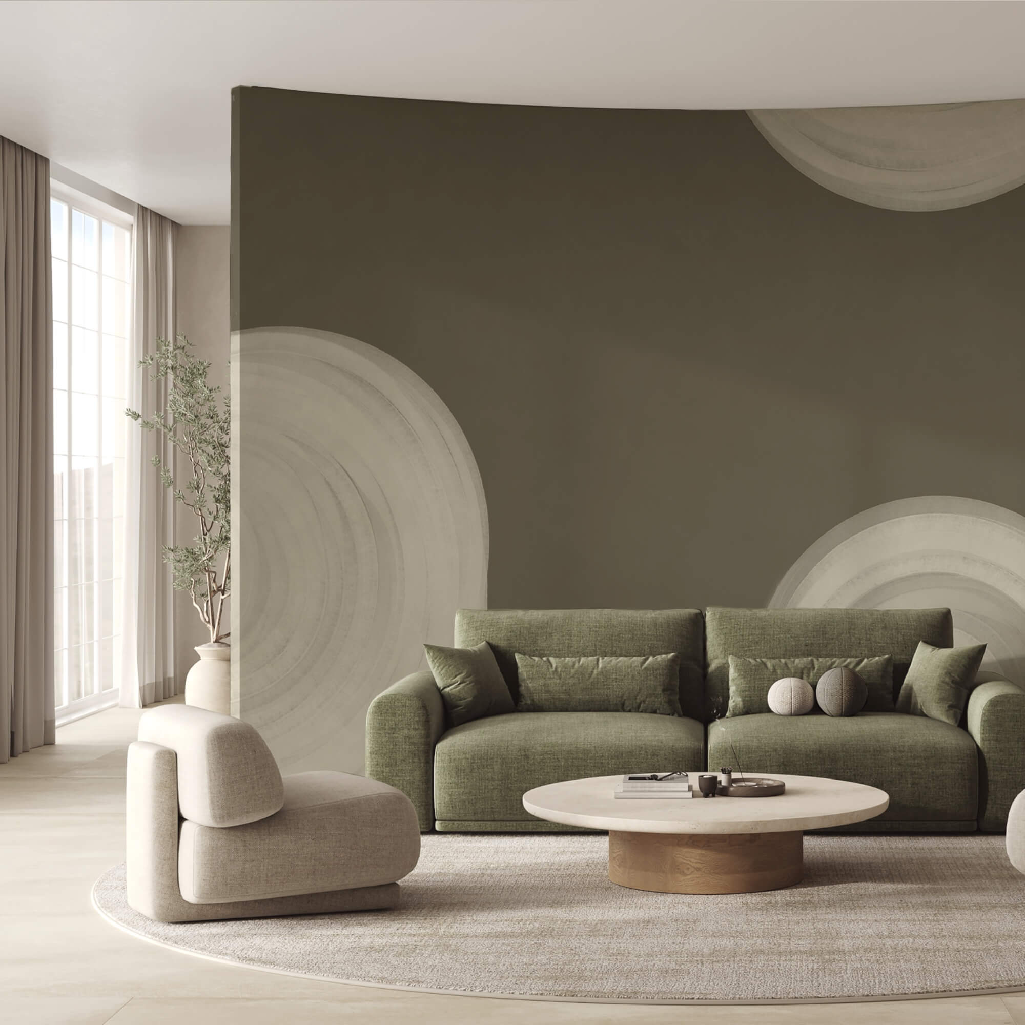 Λευκό στροβιλιζόμενο αντικείμενο σε καφέ φόντο