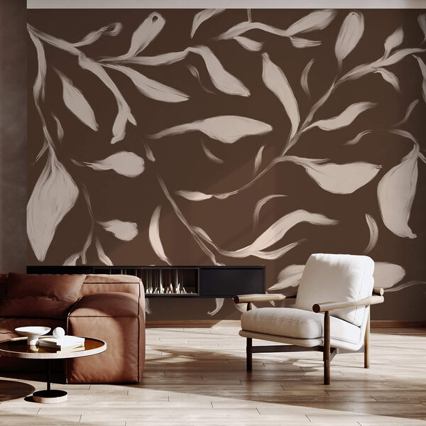 - Ψιθυριστά φύλλα σε καφέ φόντο