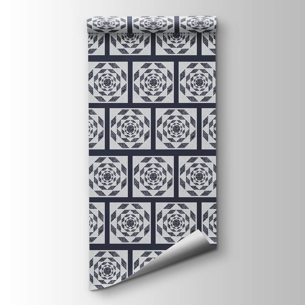 Pattern of squares and a pattern of a flower