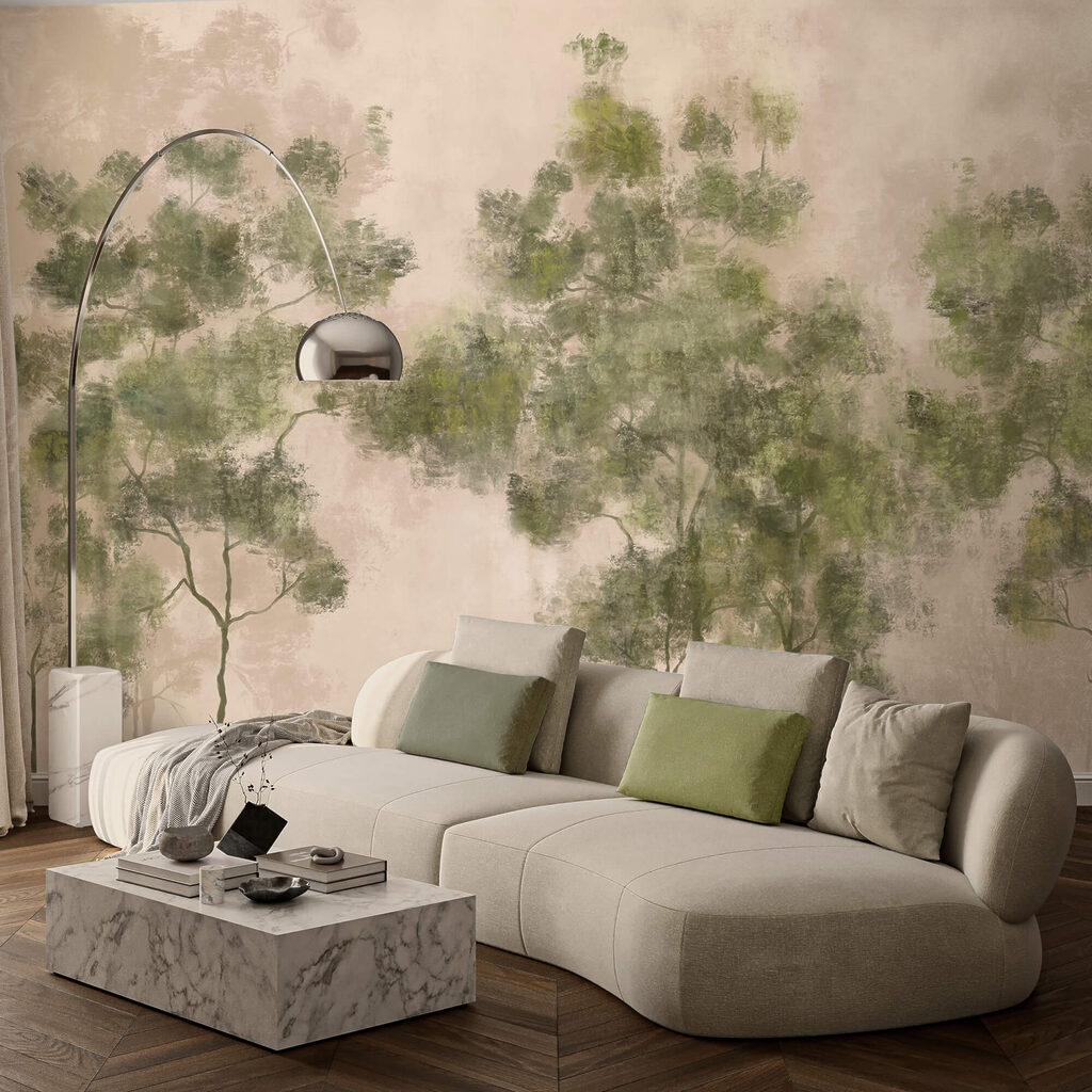 Ομάδα δέντρων με πράσινα φύλλα