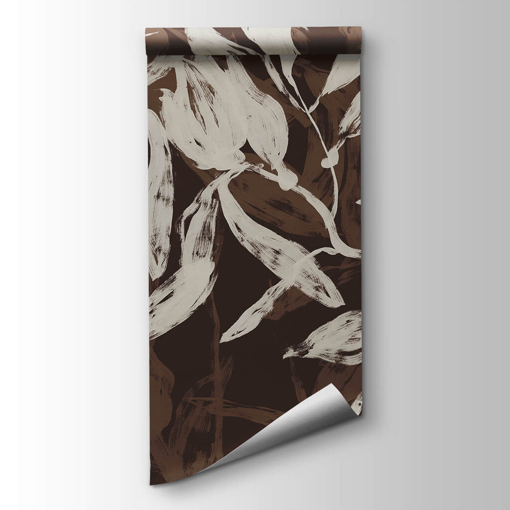 Flowing leaves in soft monochrome tones