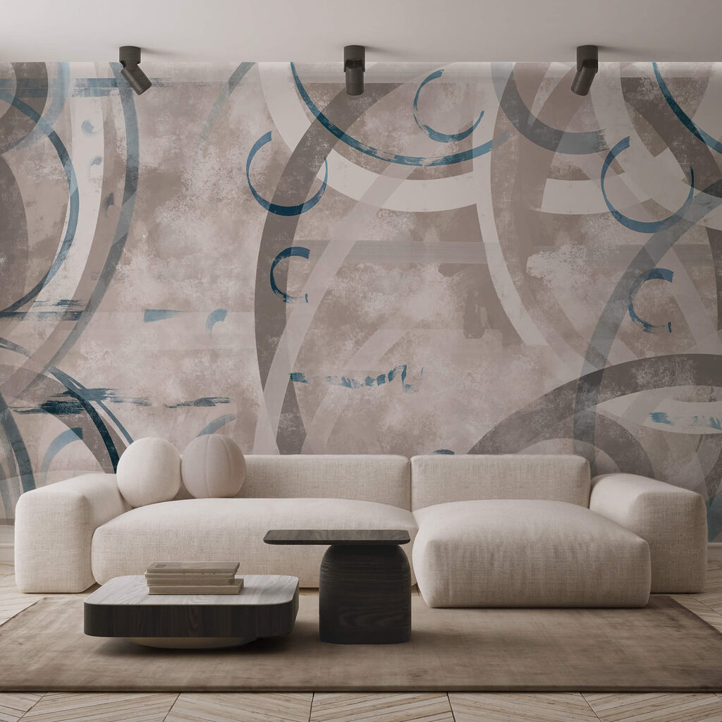 Γκρι και μπλε στροβιλισμοί και κύκλοι