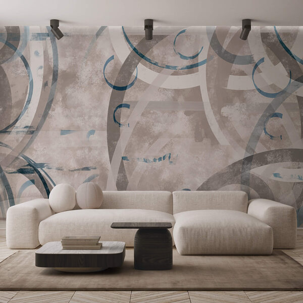 Γκρι και μπλε στροβιλισμοί και κύκλοι