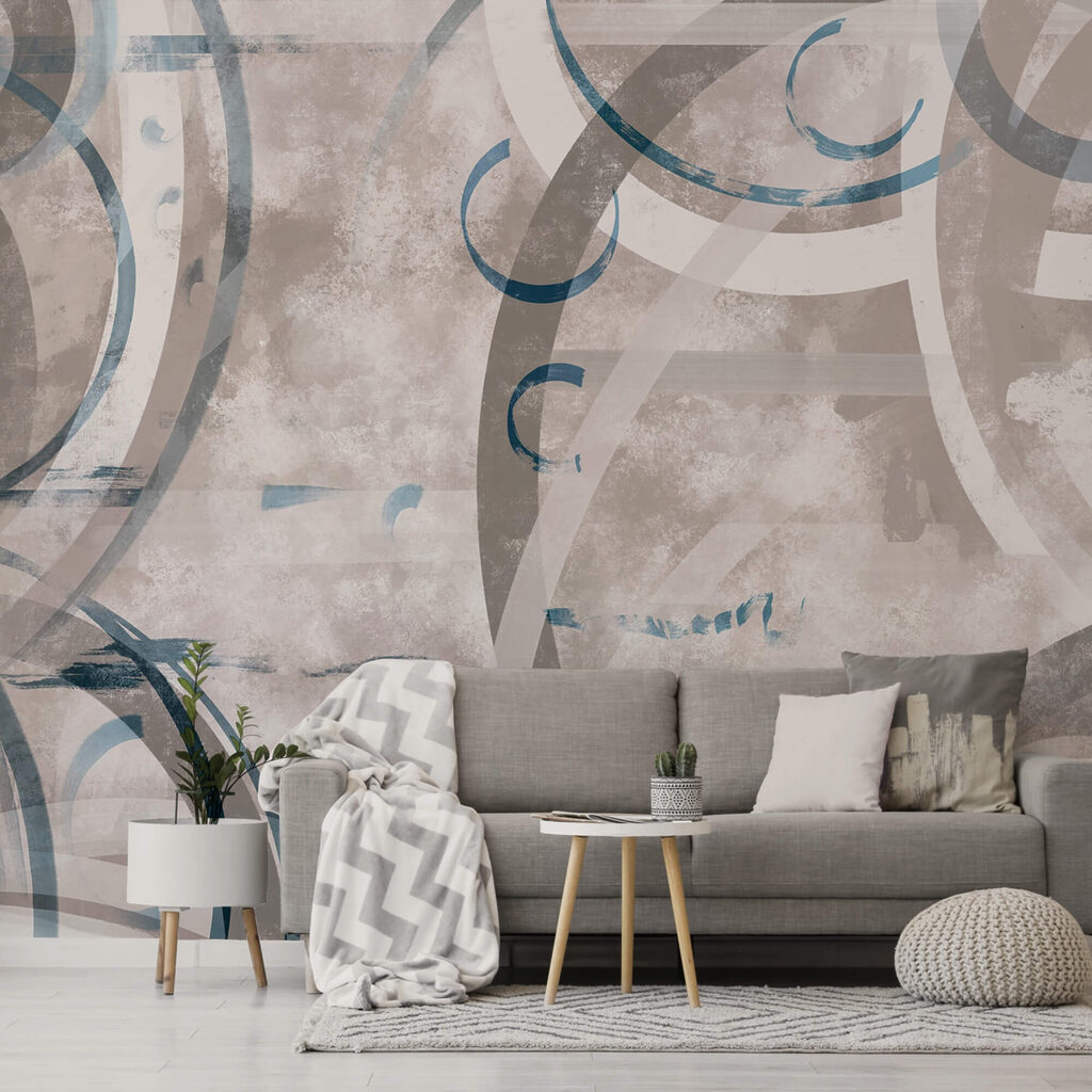 Γκρι και μπλε στροβιλισμοί και κύκλοι