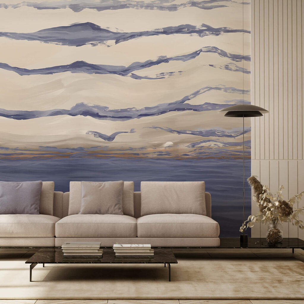 Νερό με κύματα και πουλιά που πετούν Νερό με κύματα και πουλιά που πετούν