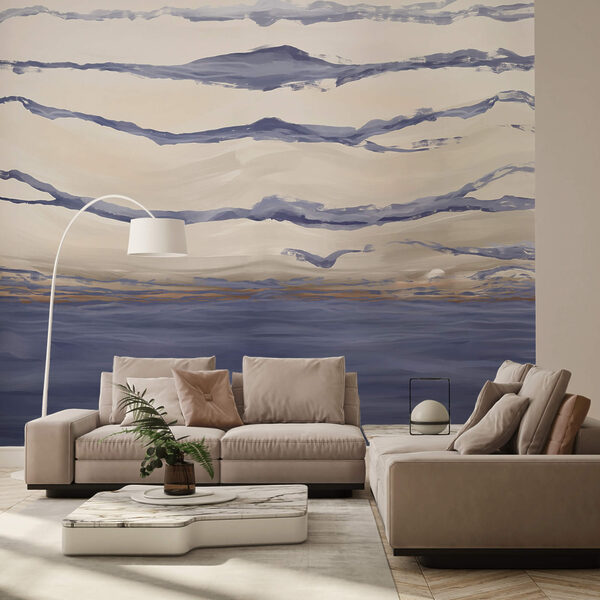 Νερό με κύματα και πουλιά που πετούν Νερό με κύματα και πουλιά που πετούν