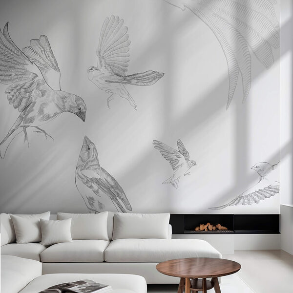 Ταπετσαρίες Ταπετσαρίες Ομάδα πουλιών με φτερά (Κωδικός προϊόντος: t00562)