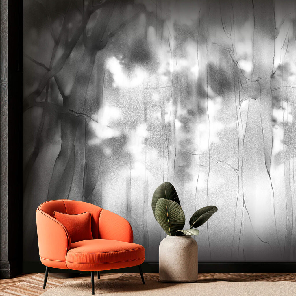 Ασπρόμαυρη εικόνα δέντρων