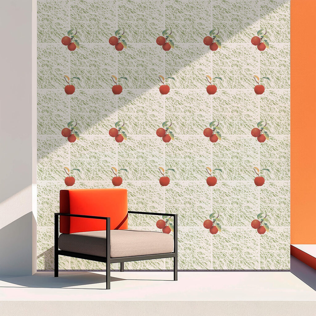 Μοτίβο με κόκκινα μήλα