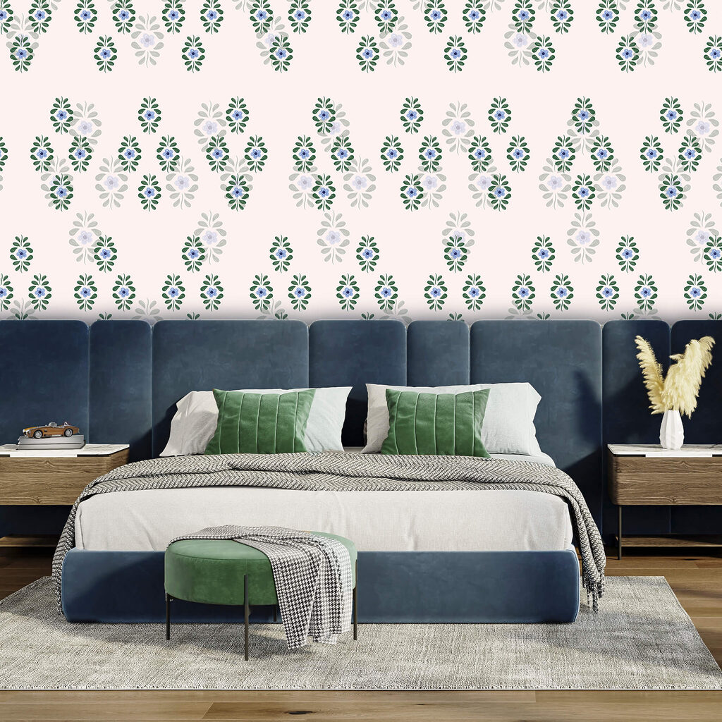 Μοτίβο με μπλε λουλούδια Μοτίβο με μπλε λουλούδια