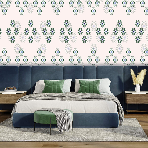 Μοτίβο με μπλε λουλούδια Μοτίβο με μπλε λουλούδια