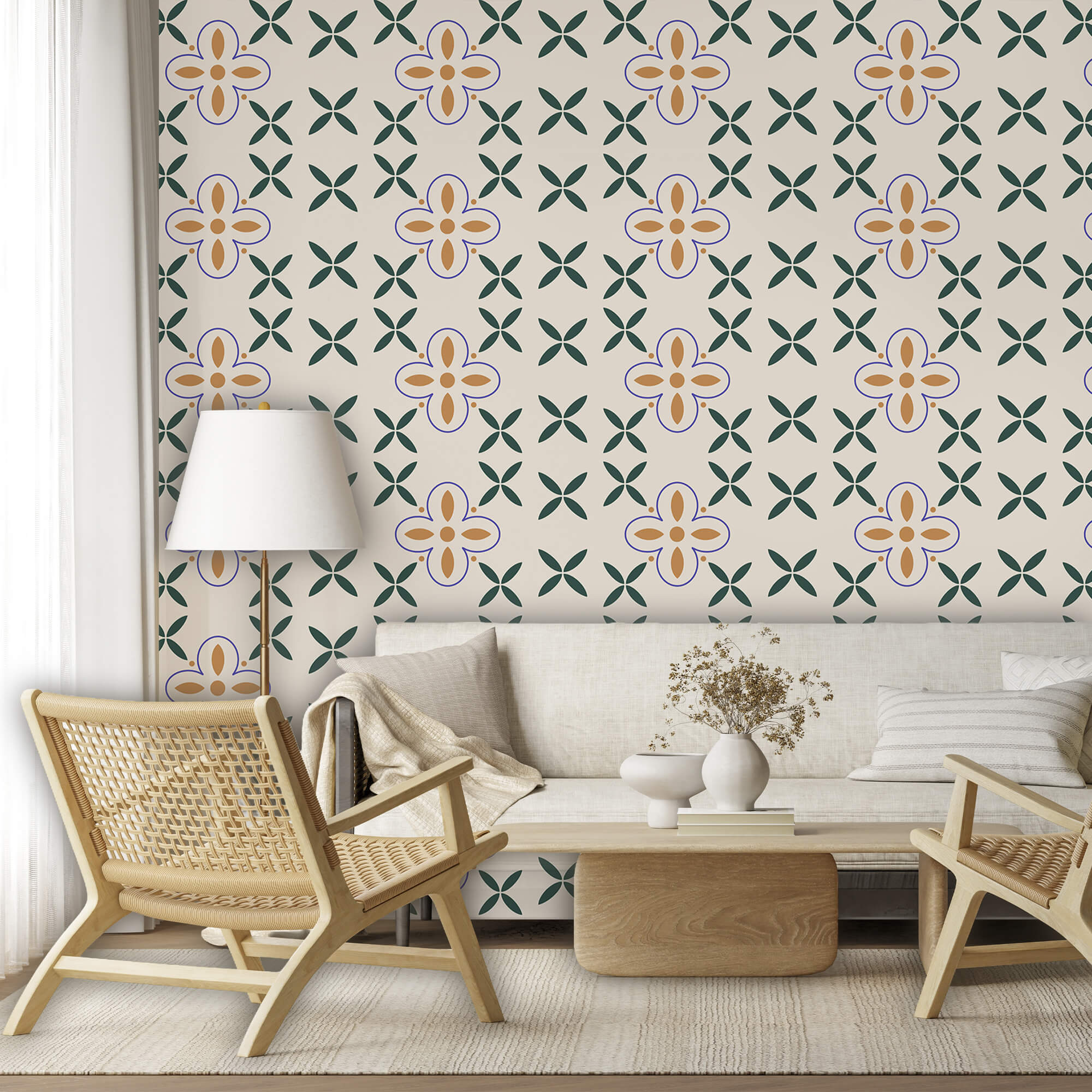 Μοτίβο λουλουδιών σε λευκό φόντο