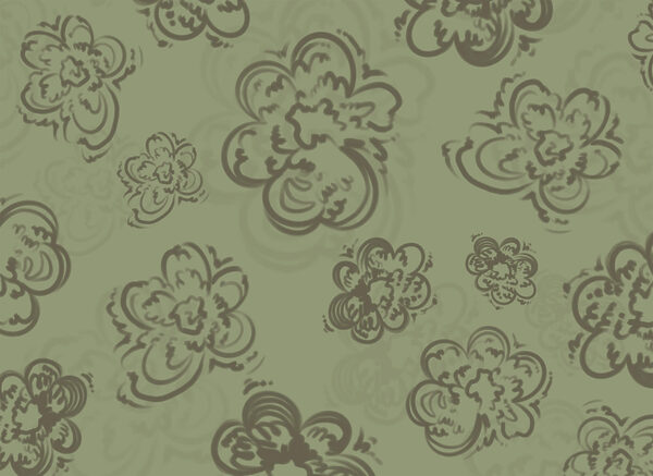 Pattern of flowers on a green background