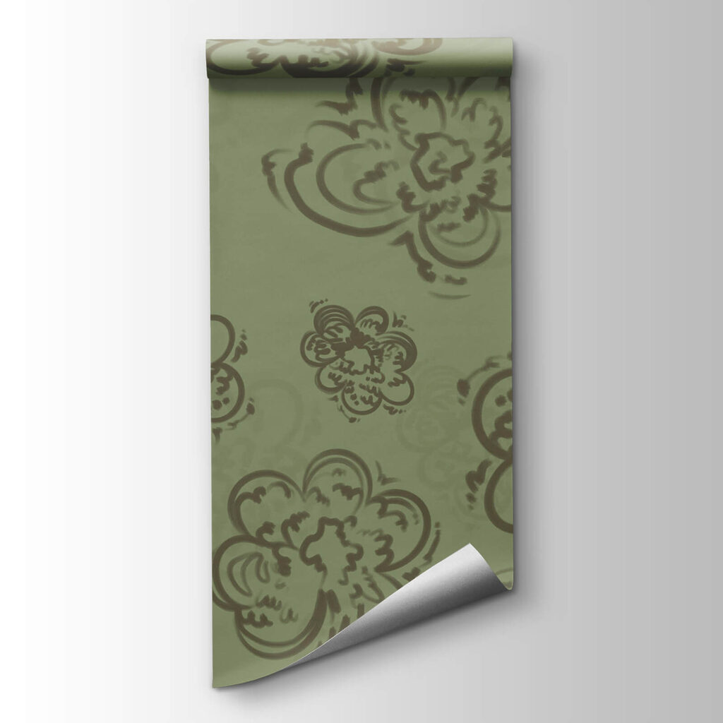 Pattern of flowers on a green background