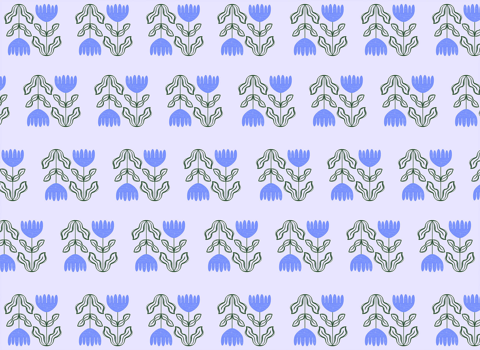 Pattern of flowers and leaves