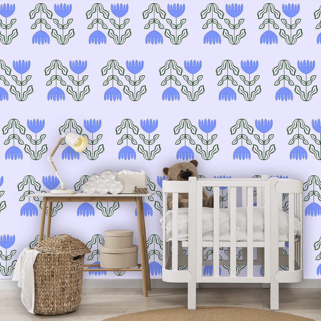 Μοτίβο με λουλούδια και φύλλα