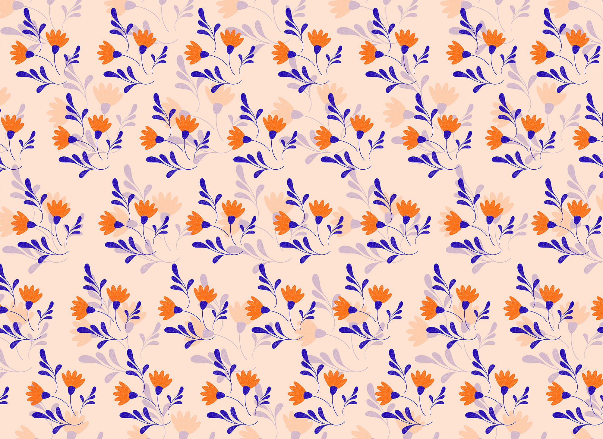 Pattern of flowers and leaves Pattern of flowers and leaves