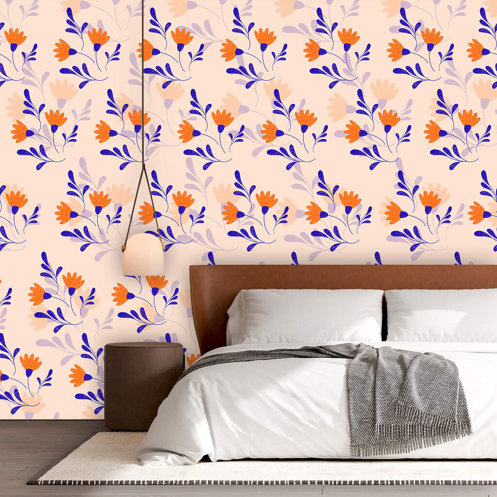 Μοτίβο με λουλούδια και φύλλα Μοτίβο με λουλούδια και φύλλα