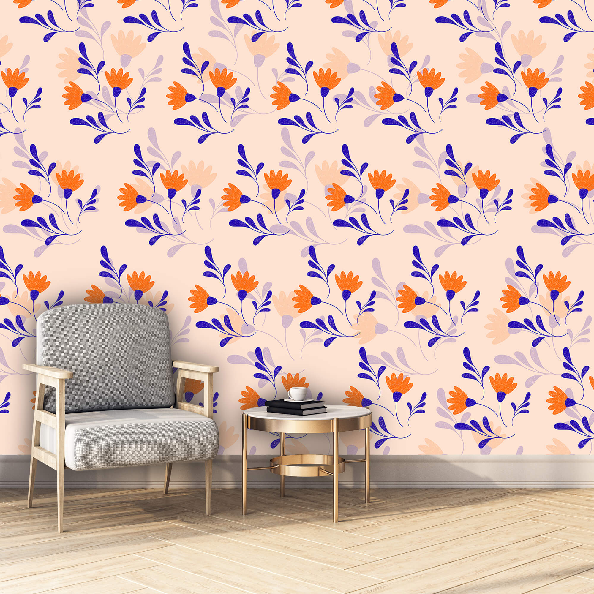 Μοτίβο με λουλούδια και φύλλα Μοτίβο με λουλούδια και φύλλα