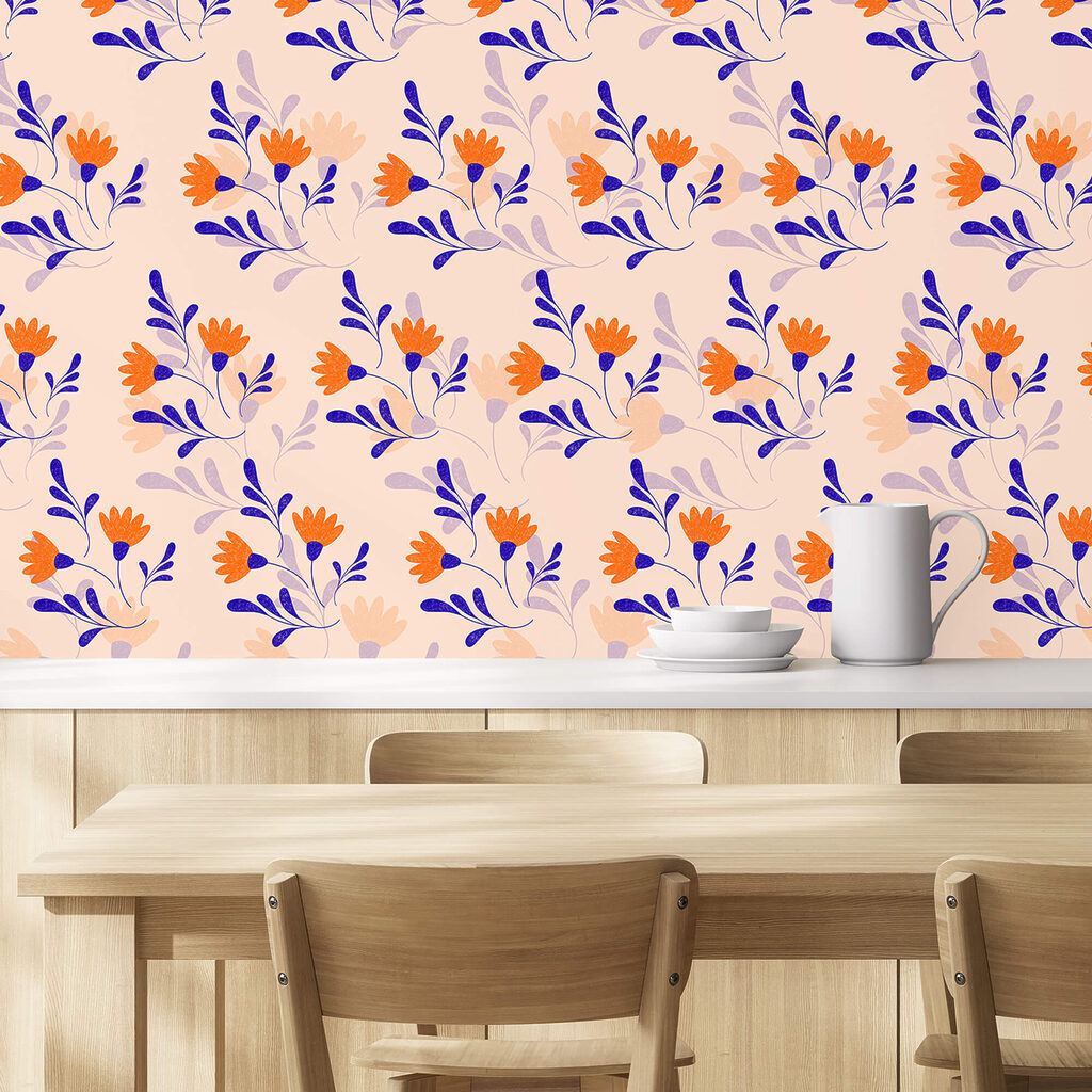 Μοτίβο με λουλούδια και φύλλα Μοτίβο με λουλούδια και φύλλα