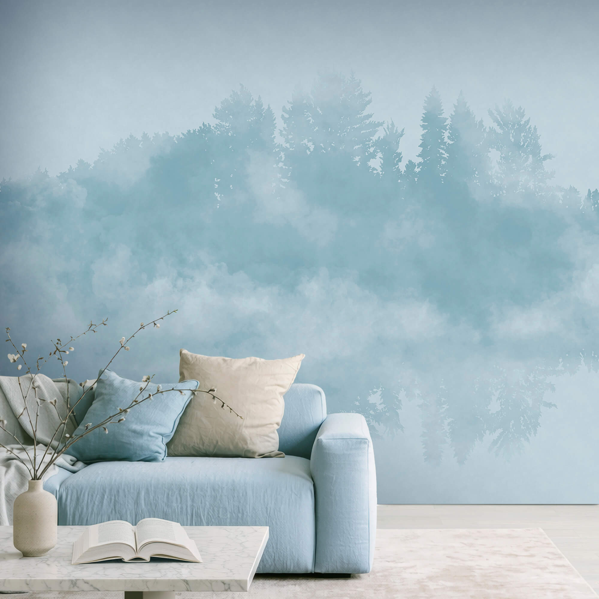 Σύννεφο καπνού και δέντρα