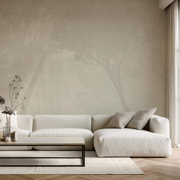 Ταπετσαρίες Ταπετσαρίες Wall murals Foggy forest with trees (Κωδικός προϊόντος: t00577)