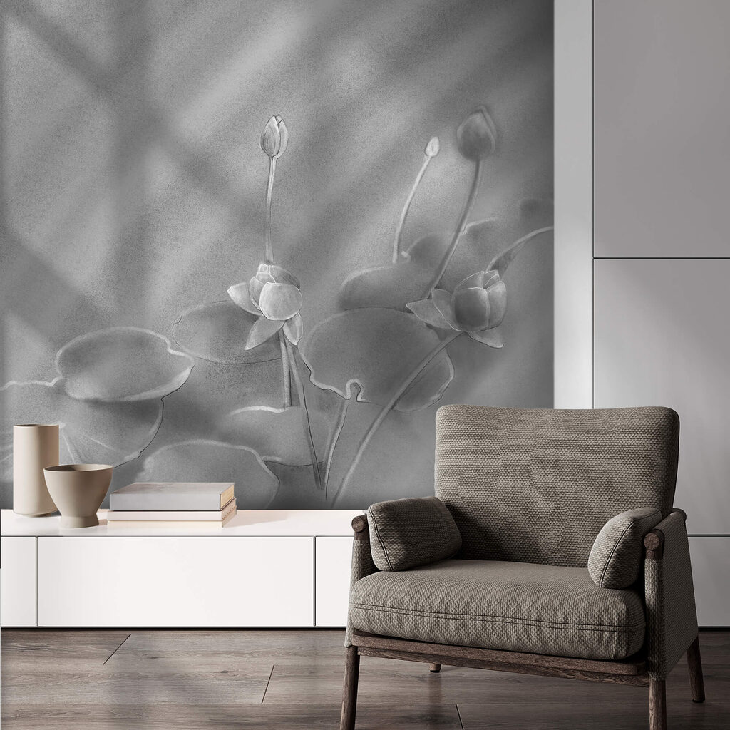 Γαλήνια σκηνή με νούφαρα, αποτυπωμένη με όμορφο τρόπο