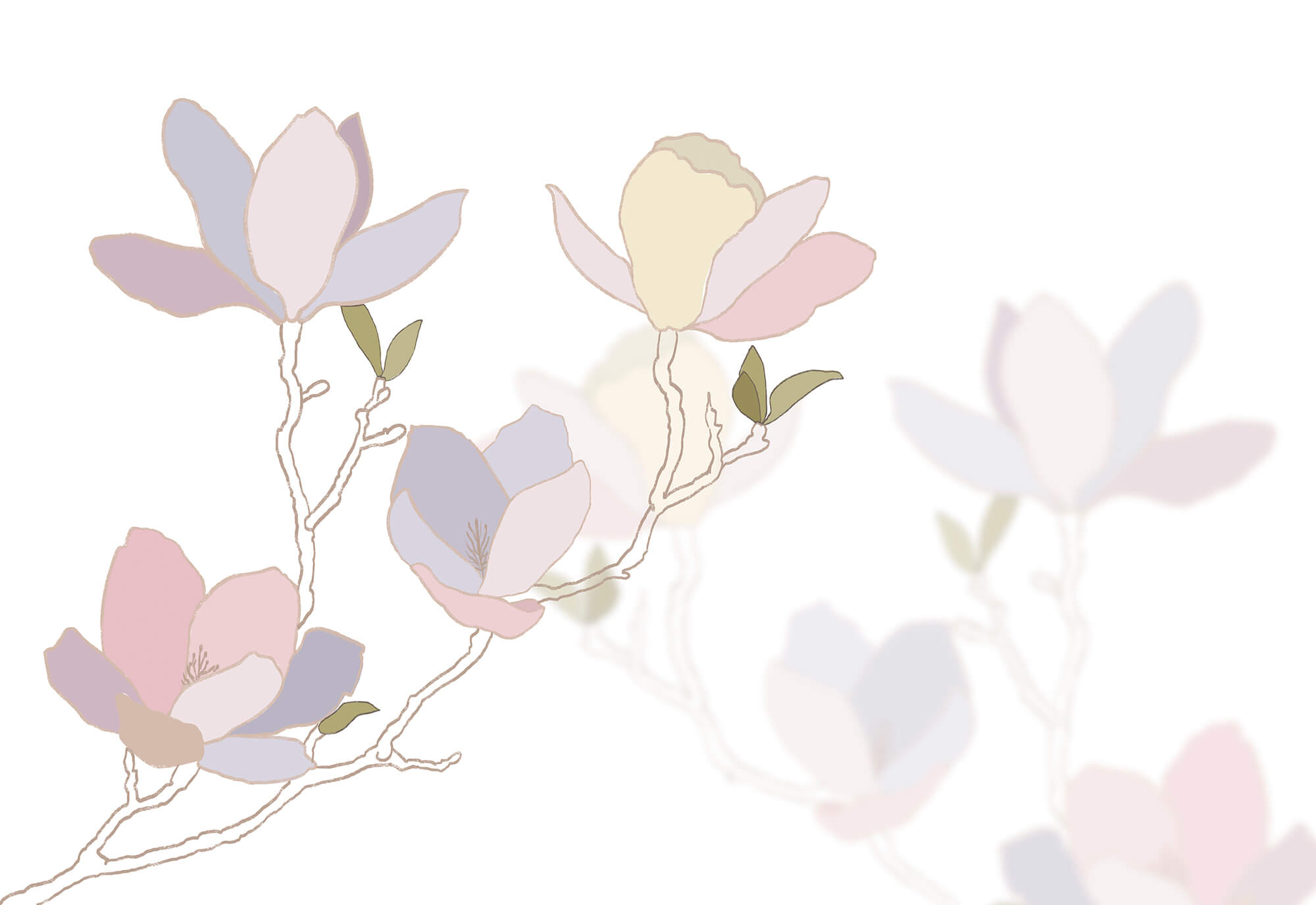Delicate blossoms in soft pastel hues Delicate blossoms in soft pastel hues