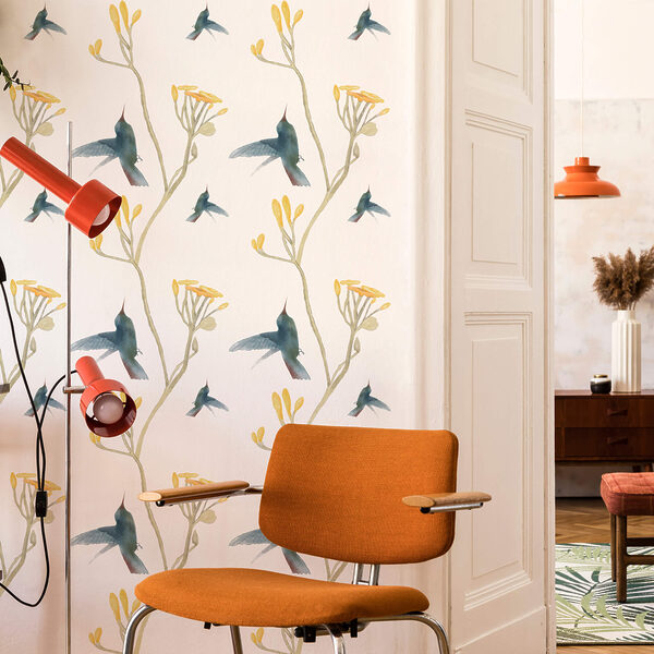 Μοτίβο με πουλιά και λουλούδια