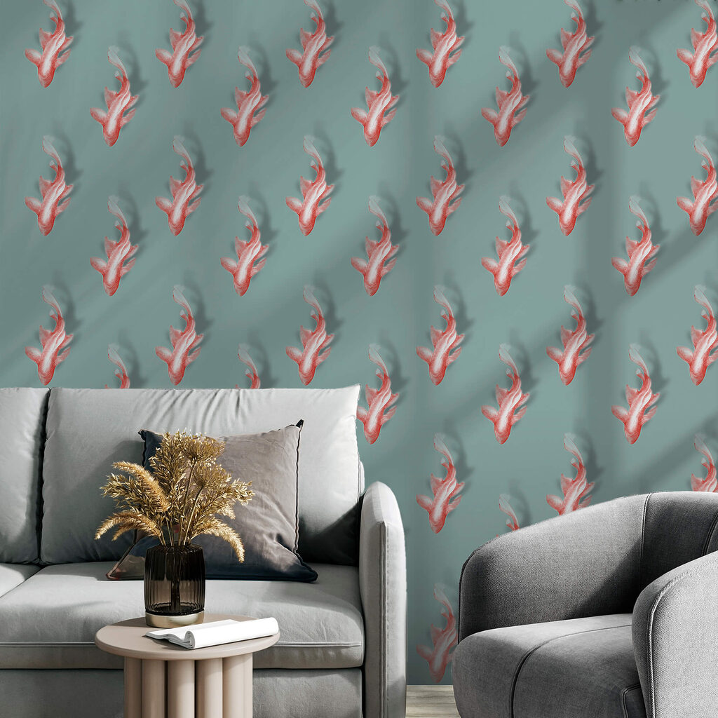 Μοτίβο ψαριών σε μπλε φόντο