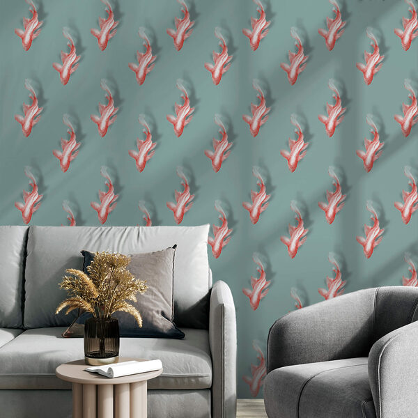 Μοτίβο ψαριών σε μπλε φόντο