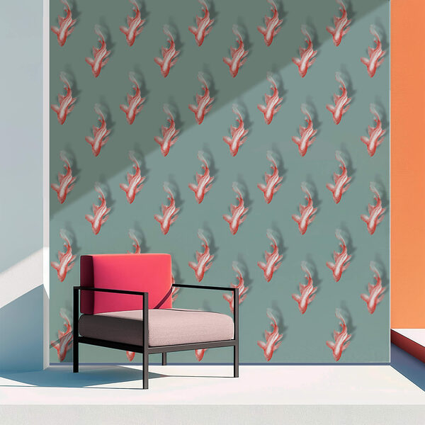 Ταπετσαρίες Ταπετσαρίες Μοτίβο ψαριών σε μπλε φόντο (Κωδικός προϊόντος: t00610)