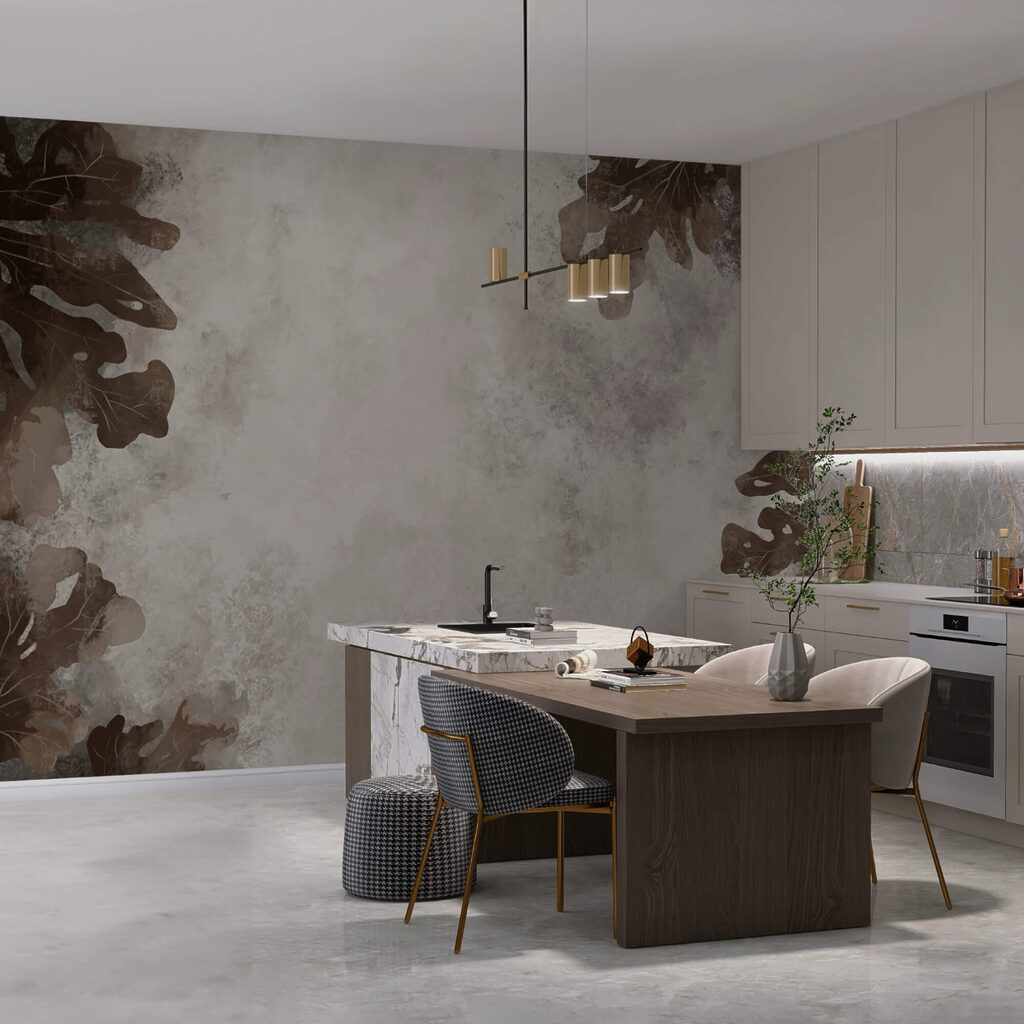 Καφέ φύλλα πάνω σε λευκή επιφάνεια