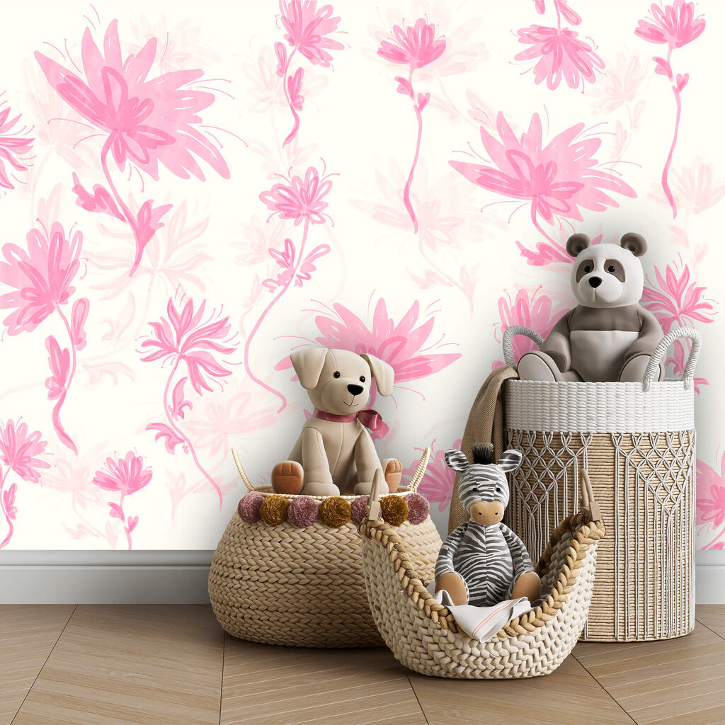 Ροζ λουλούδια σε λευκό φόντο