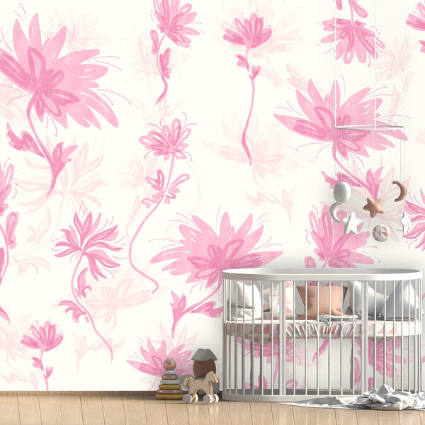 Ροζ λουλούδια σε λευκό φόντο