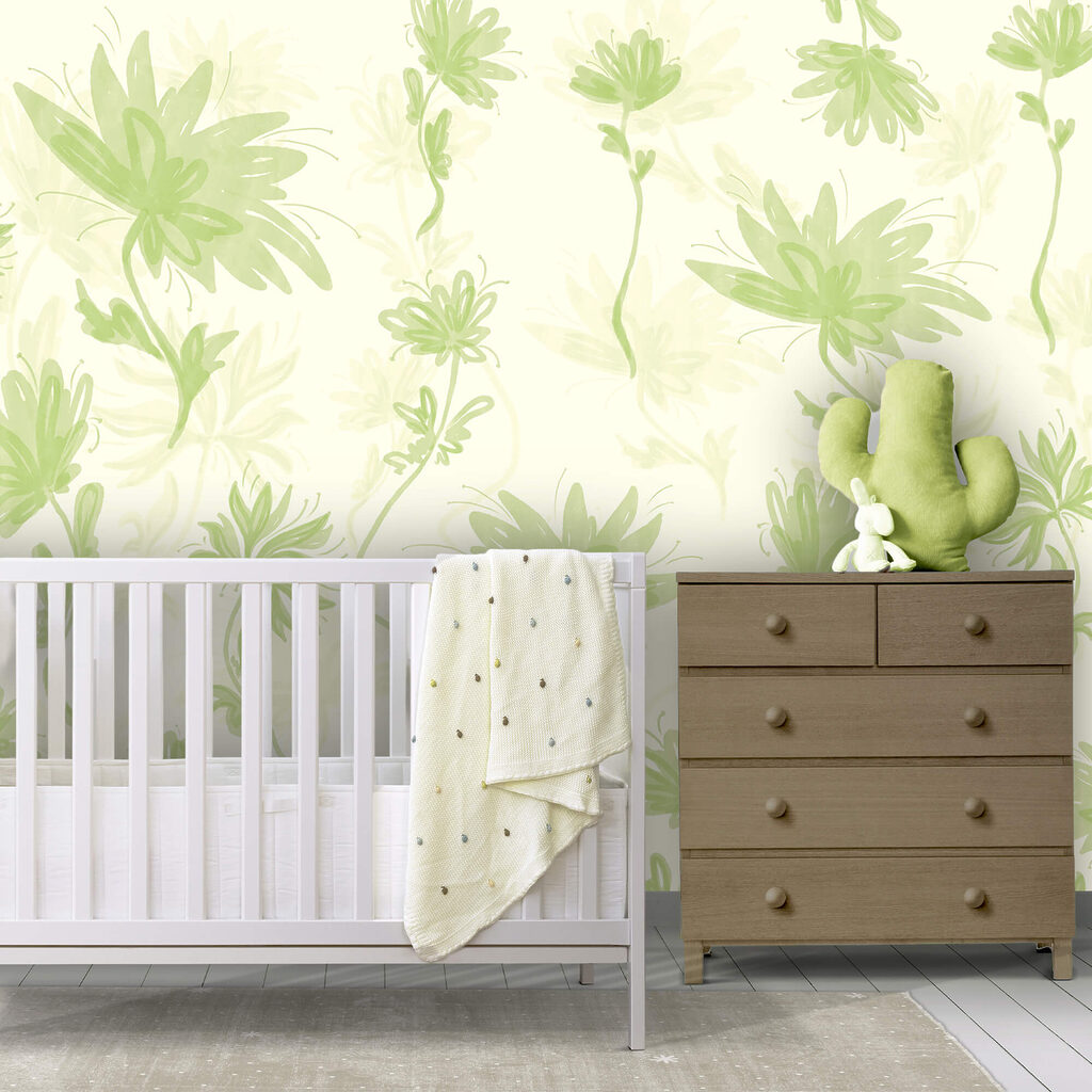 Πράσινο και λευκό λουλουδάτο μοτίβο