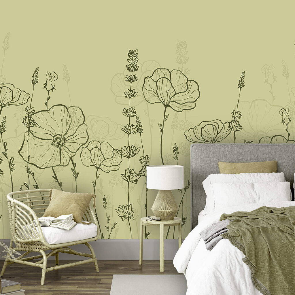 Σχέδιο λουλουδιών με απλές γραμμές