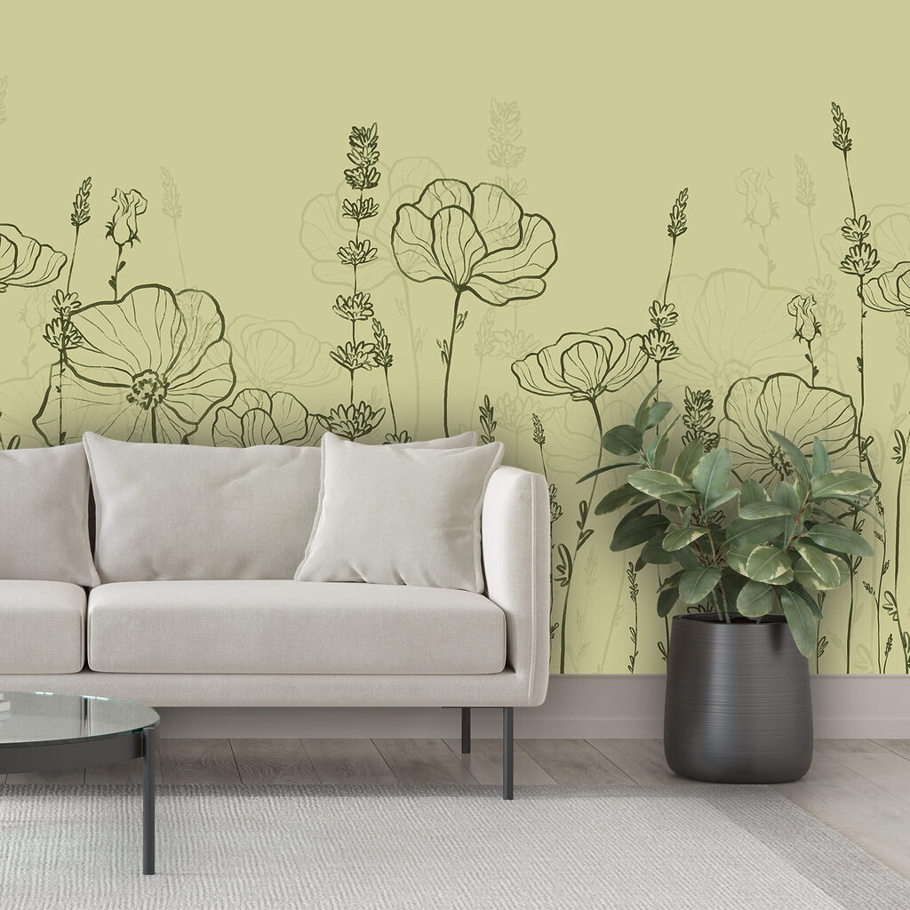 Σχέδιο λουλουδιών με απλές γραμμές